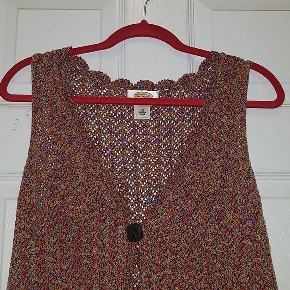 Talbots multicolor sleeveless cardigan Sz PM NWOT - Picture 3 of 6